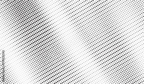 Dotted halftone gradient texture. Vanishing polka dot background. Repeating dots gradation pattern background. Black fading comic pop art overlay backdrop. Halftone raster effect wallpaper. Vector