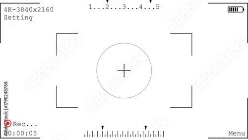 video recording screen camera viewfinder display on isolated transparent display 