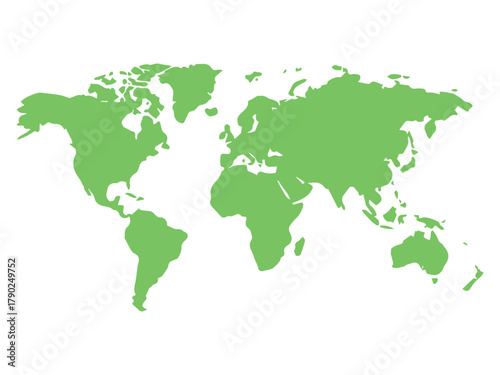 Green World Map Silhouette
