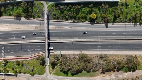 Southern Expressway, Lonsdale and Morphett Vale, South Australia – 4K Aerial Drone Footage of Highway Interchanges, Overpasses, Traffic,Vehicles, and Green Urban Landscape