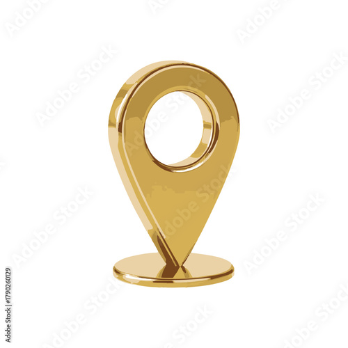 Golden Location Pin Icon for Navigation and Mapping Applications