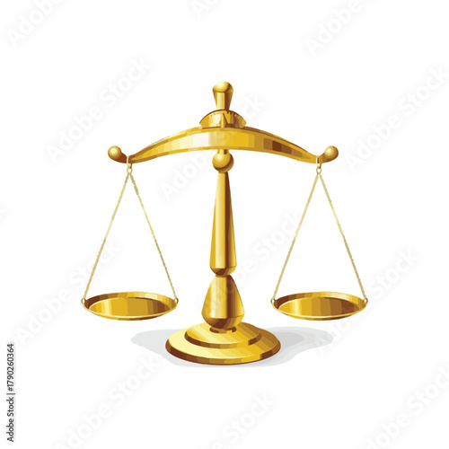 Scales of Justice Golden Balance Symbol Illustration