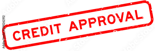 Grunge red credit approval word square rubber seal stamp on white background