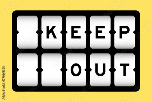 Black color in word production on slot banner with yellow color background