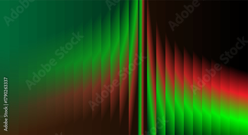 Abstract background with vertical lines of green and red light