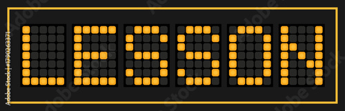 Orange color led banner in word lesson on black background