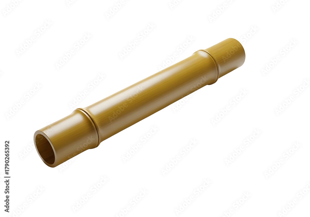 Fototapeta premium Single segment of bamboo stalk isolated on transparent background