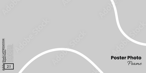 Modern photo display template featuring an abstract curvy layout in a wide 2:1 ratio