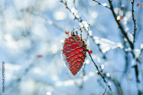 Christmas toy on the branch