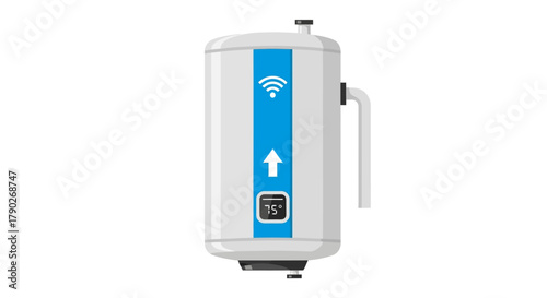 Smart home technology showcasing a modern wifi enabled water heater with precise digital