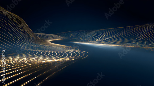  Golden Light Pathway on Deep Blue