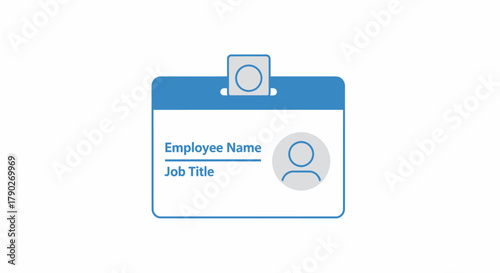 Corporate employee identification card mockup featuring blue accents on a clean background