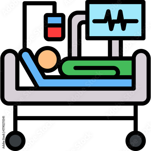 Intensive Care Unit lineal color icon