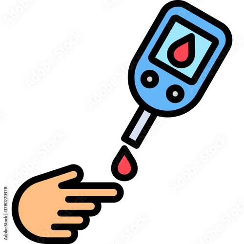 Diabetes Test lineal color icon