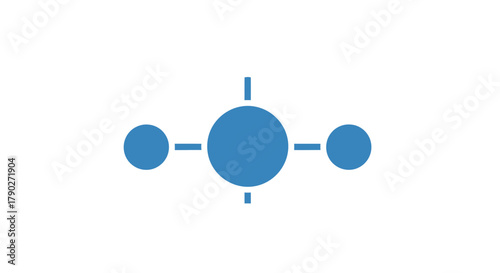 Blue network connection symbol representing interconnectedness and data sharing