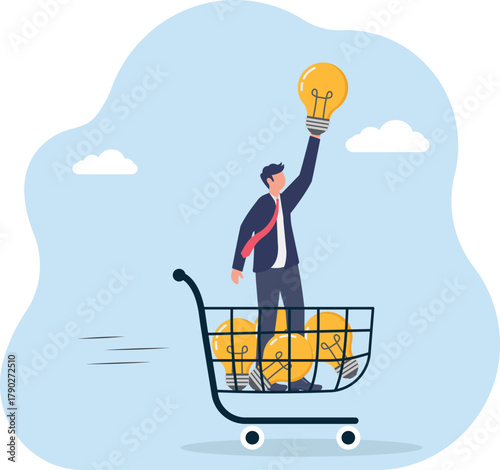 illustration of accelerating business collaboration based on ideas, and innovation
