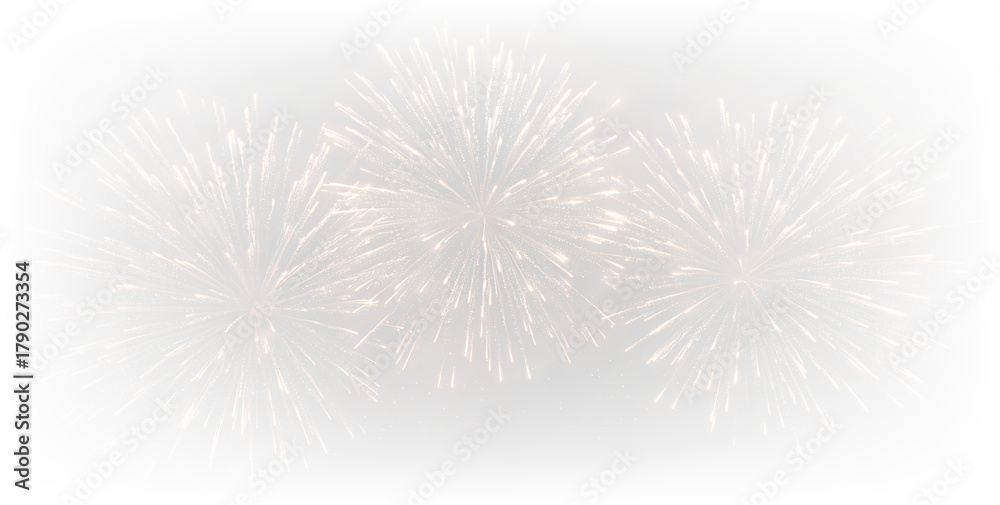 Fototapeta premium Golden blue pink fireworks explosion party event PNG