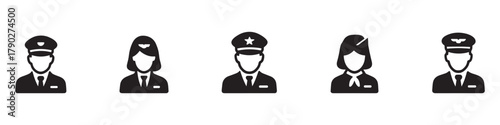 Pilot and stewardess icon. Aviation icon. Vector Illustration.