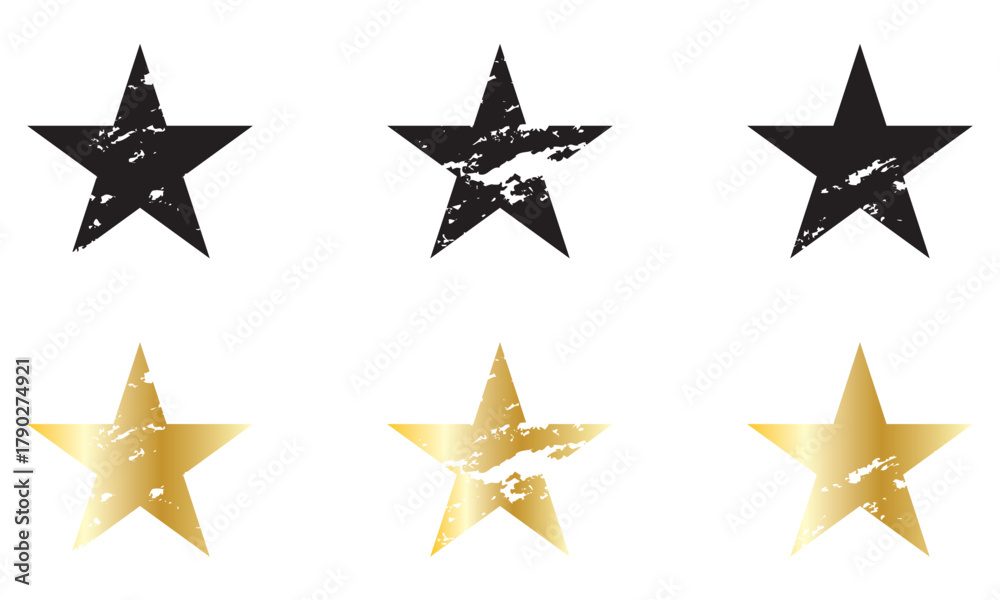 Obraz premium Grunge star icon. vector collection. eps 10