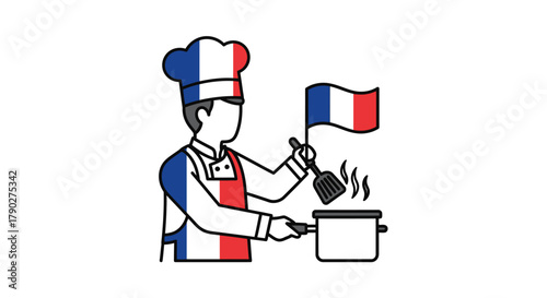 French culinary excellence a vector illustration portraying national pride in cuisine preparation