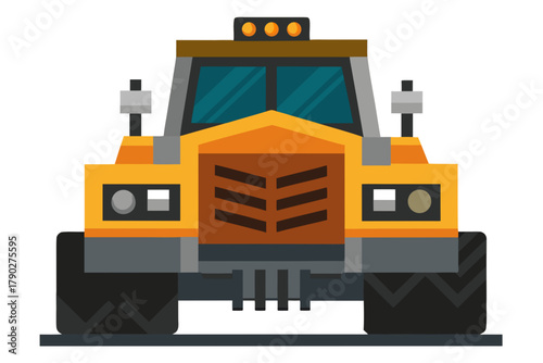 bulldozer excavator isolated on white