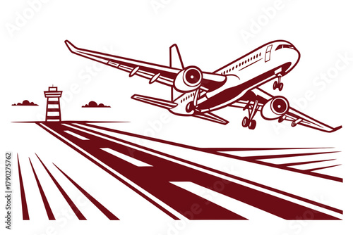 vector illustration of airplane