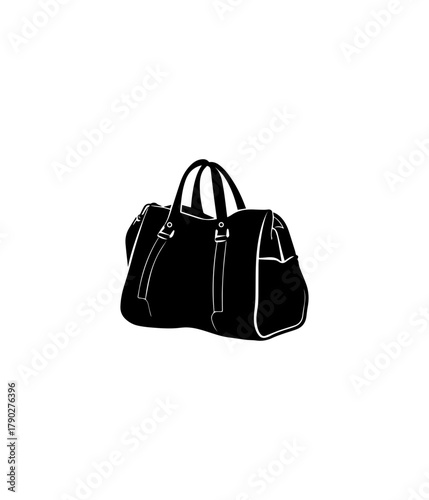 black leather handbag