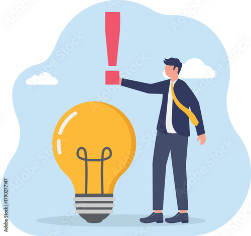 illustration of caution in creative thinking, business ideas, and innovation that comply with regulations
