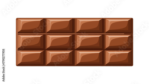 A brown chocolate bar composed of twelve rectangular pieces