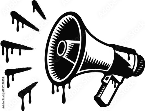 Megaphone graffiti style with sound marks
