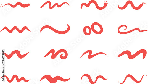 Scribble line elements set