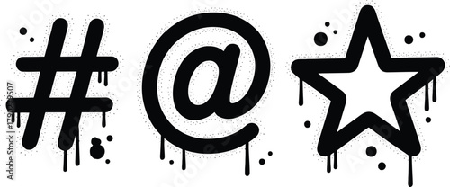 Graffiti symbols with drip effect