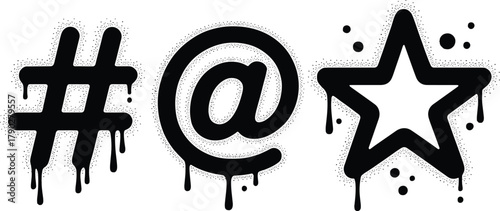Graffiti social media symbols