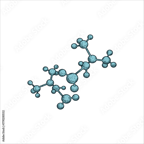 Atom molecule particle sketch vector