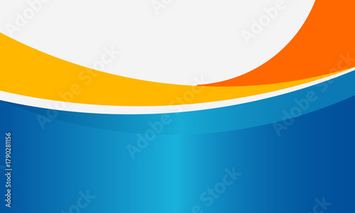 Blue and yellow curve banner background vector.