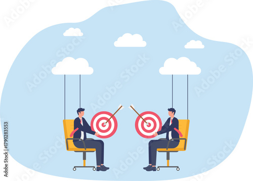  illustration of a sharing session about business target performance achievements
