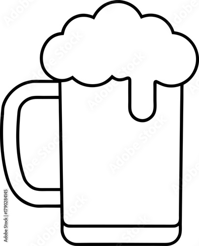 mug of beer with foam vector illustration