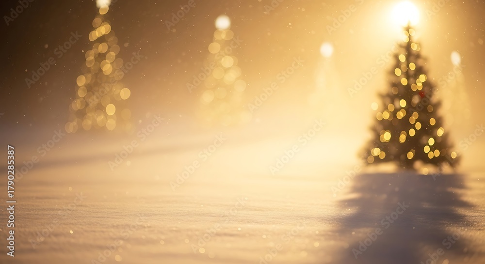 Naklejka premium Enchanting Christmas Trees in a Snowy Winter Wonderland.