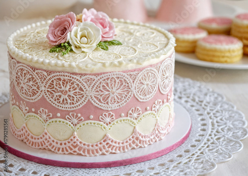 lacy beautiful festive cake