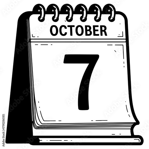 A desk calendar icon showing a specific date, drawn in a clean outline style. A simple graphic for schedules, appointments, dates, and office organization.
