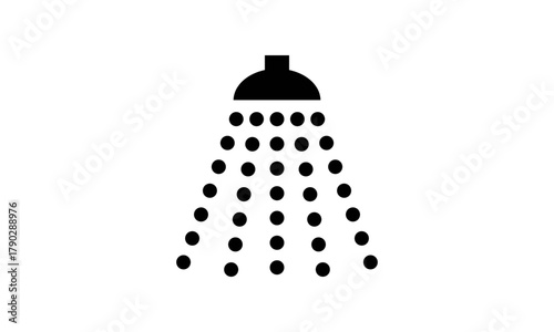 Piktogramm Dusche – Symbol für Sanitärbereich, Waschräume und Sportanlagen, Vektorillustration