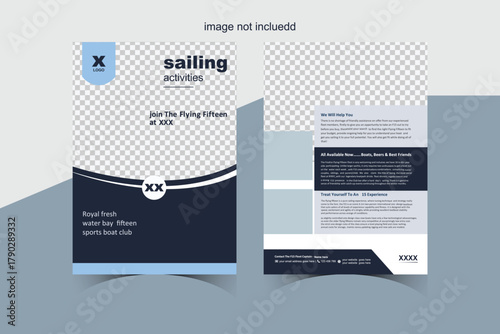 flyer design template for product sale boat business branding media post poster paper background corporate agency 