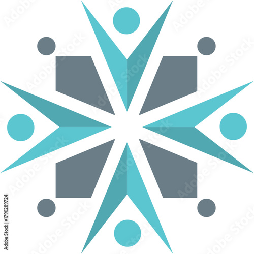 people teamwork diversity vecor logo on vector illustration of a set of icons for design