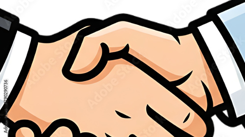 Two hands shaking in agreement, symbolizing partnership and successful business deal.