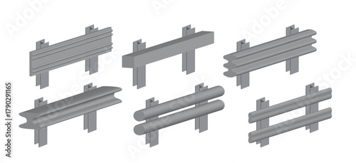d isometric guardrail vector