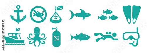 dive flat icon vector