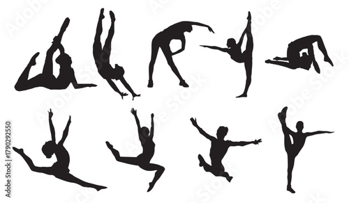 gymnastics silhouette vector