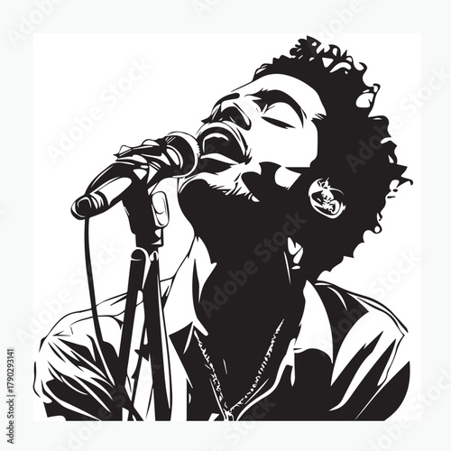 male singer with microphone