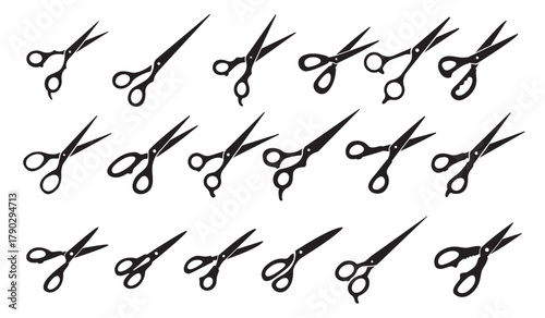  barber scissors silhouette for beauty salon