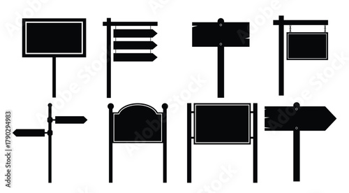 black signpost silhouette vector images